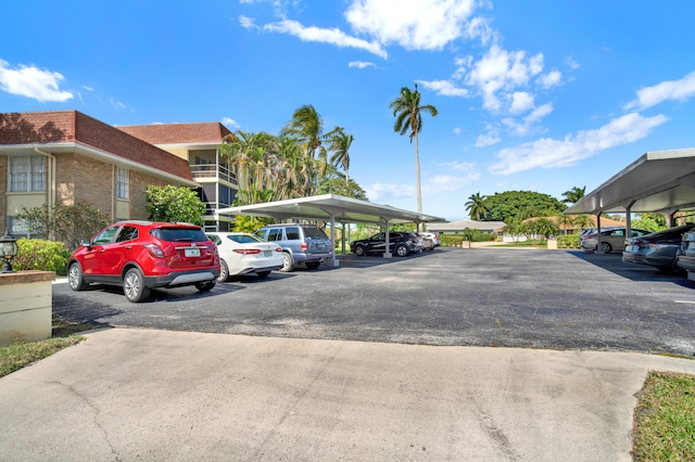 view of parking featuring a carport