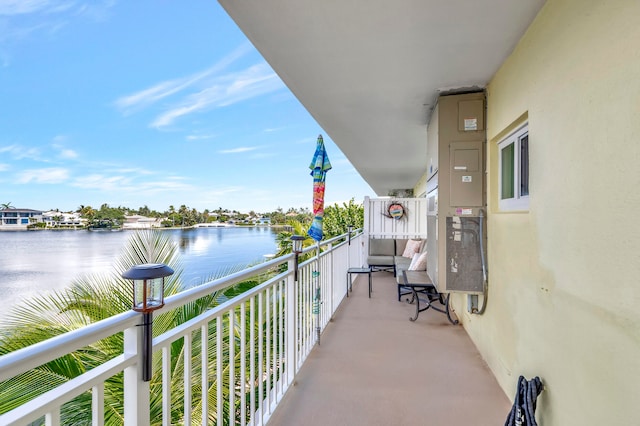 balcony with a water view