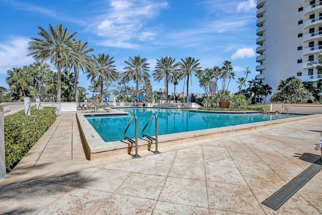 view of pool featuring a patio area