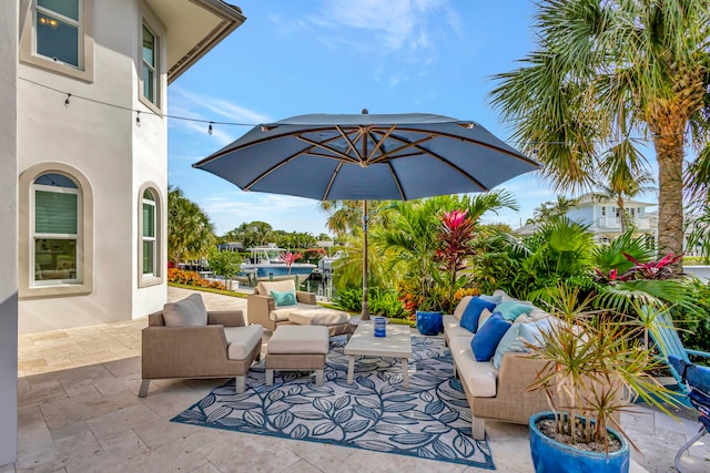 view of patio / terrace with an outdoor hangout area