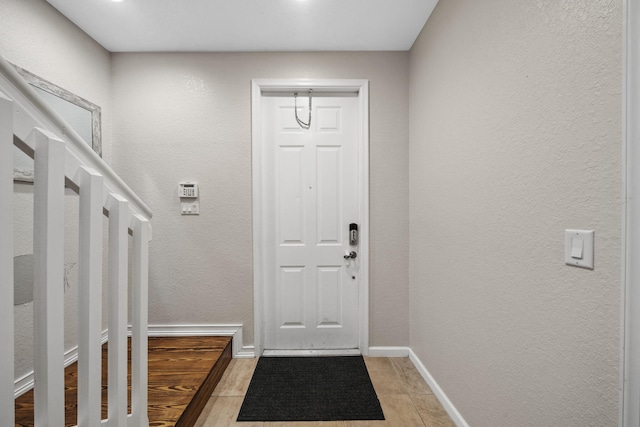 interior space with light tile floors