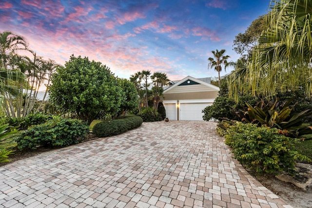 view of front of house with a garage