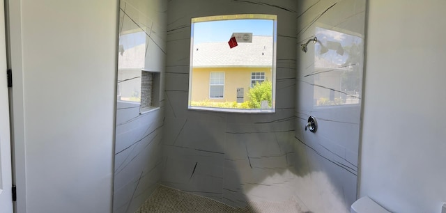 interior details featuring walk in shower