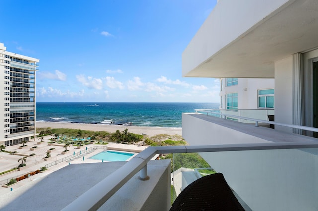 water view featuring a beach view