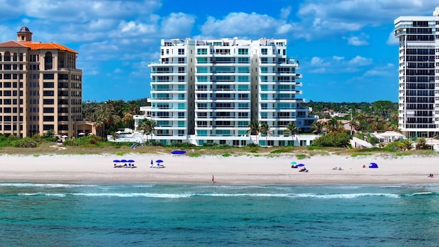 exterior space with a view of the beach