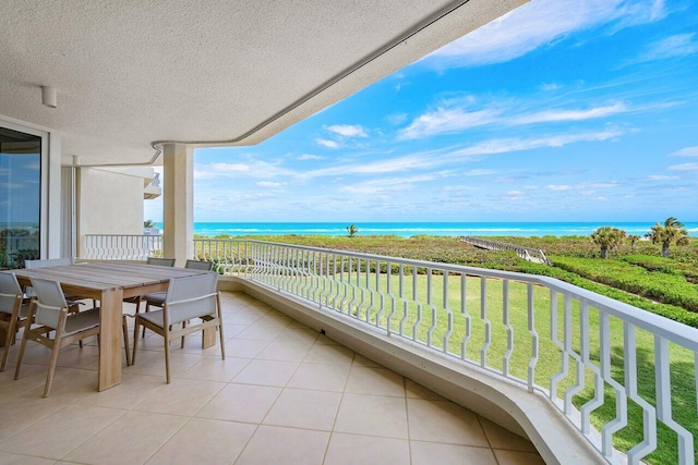 balcony with a water view