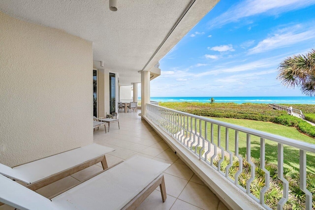 balcony with a water view