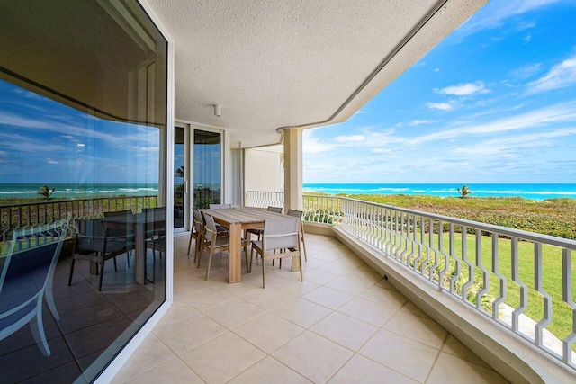 balcony with a water view