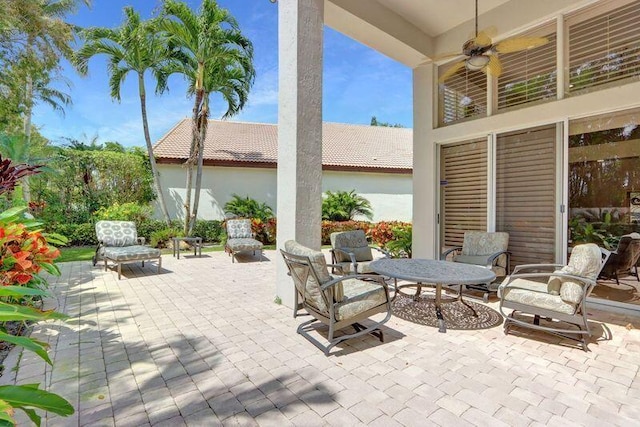 view of patio / terrace with ceiling fan