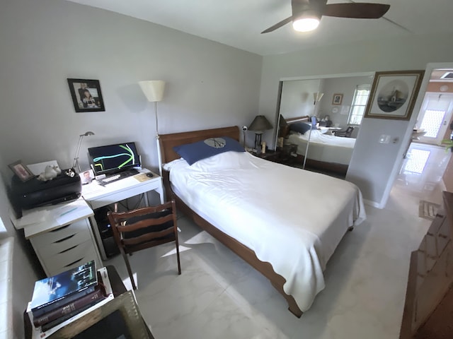 bedroom with ceiling fan