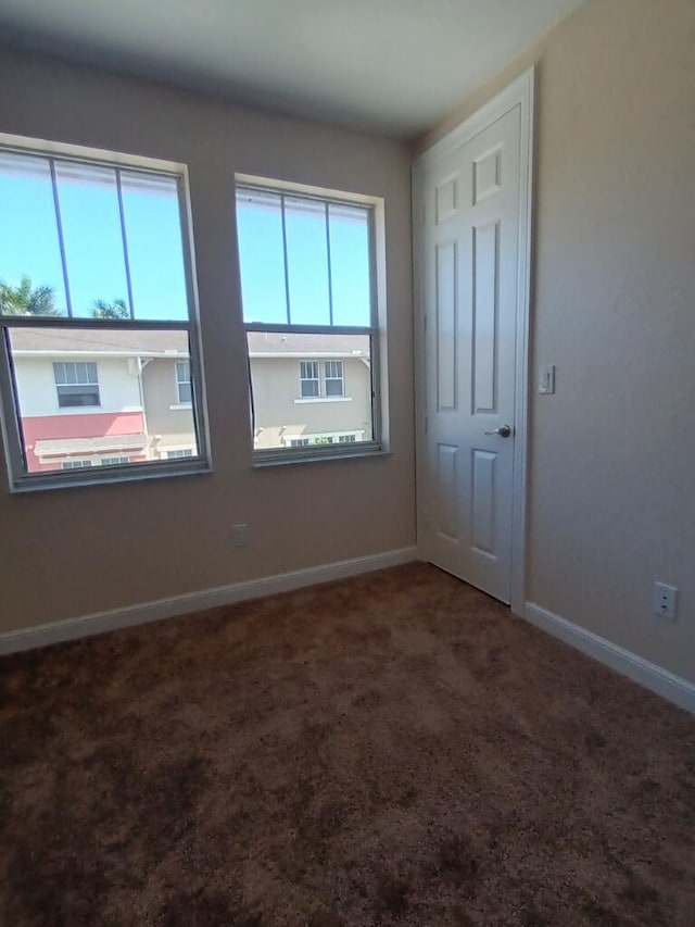 carpeted spare room featuring a wealth of natural light