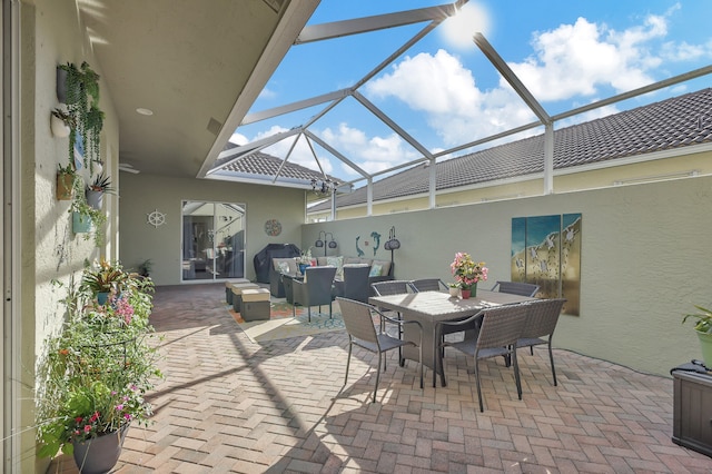 view of sunroom