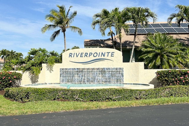 view of community sign