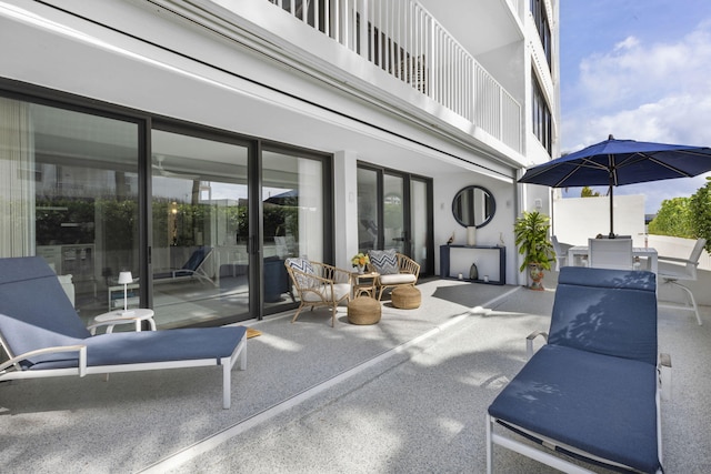 view of patio / terrace featuring a balcony