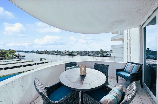 balcony with a water view