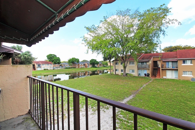 balcony with a water view