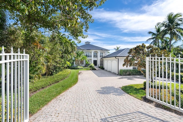 view of front of home with a garage