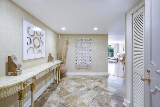 hallway featuring light wood-type flooring