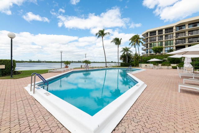 view of pool featuring a patio area