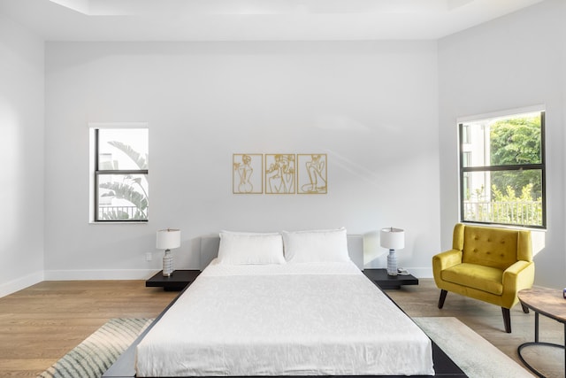 bedroom featuring hardwood / wood-style flooring