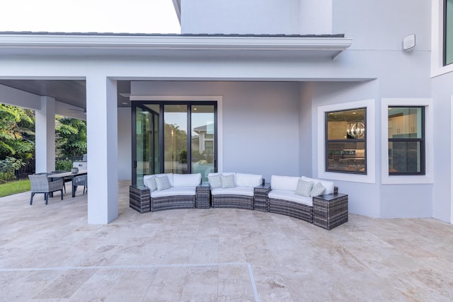 view of patio with outdoor lounge area