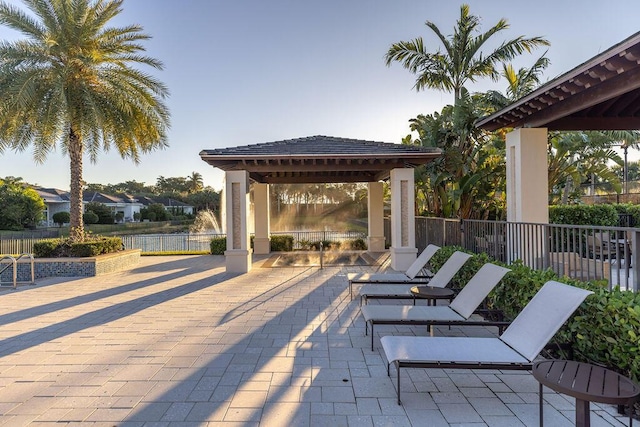 view of patio with a gazebo