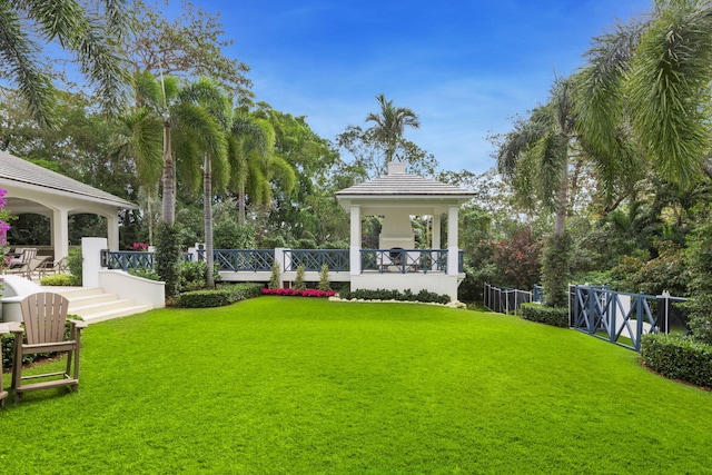 view of yard featuring a gazebo