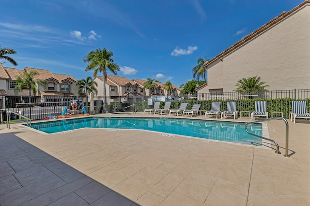 view of pool featuring a patio area