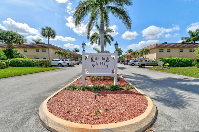 view of community sign