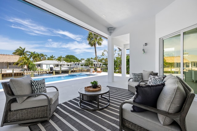 view of patio featuring outdoor lounge area