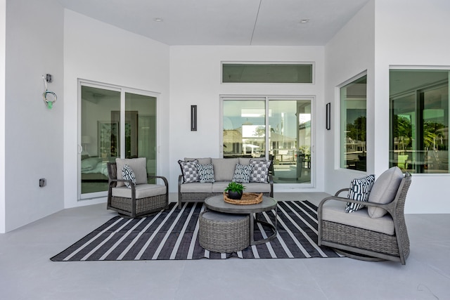 view of terrace featuring an outdoor hangout area