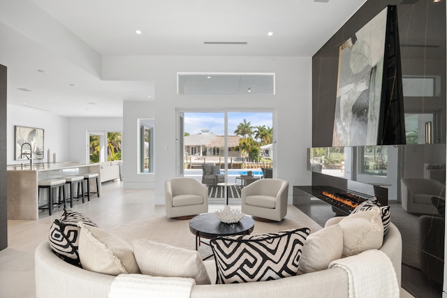 living room with plenty of natural light