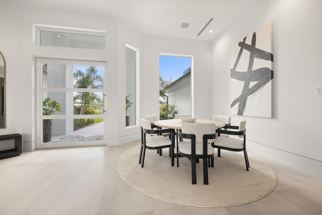 view of tiled dining room