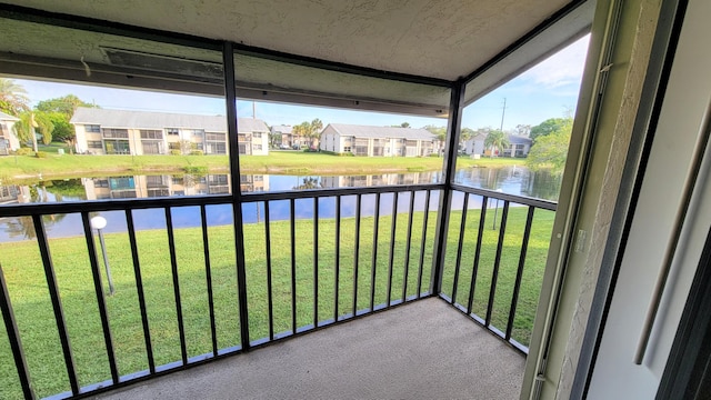 balcony with a water view