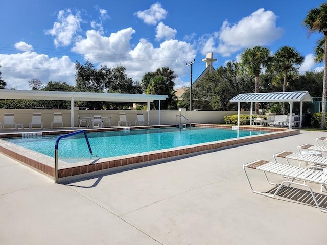 view of pool with a patio