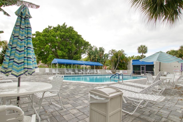 view of pool with a patio area