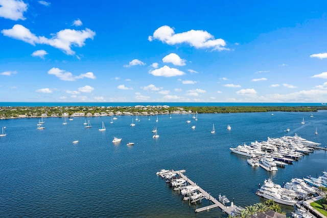 water view with a dock