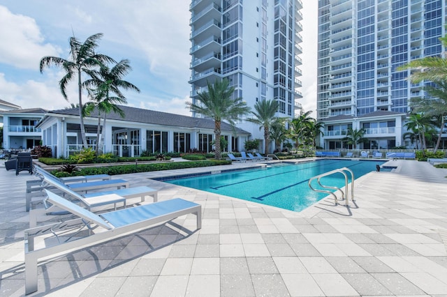 view of pool with a patio area