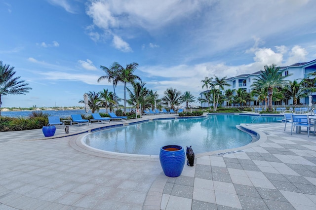 view of pool with a patio