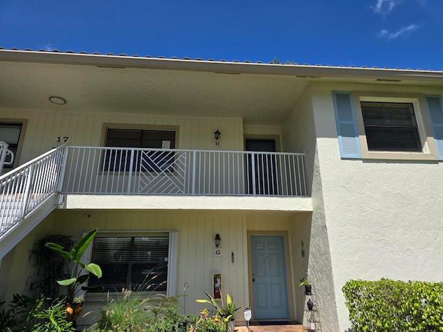 exterior space with a balcony