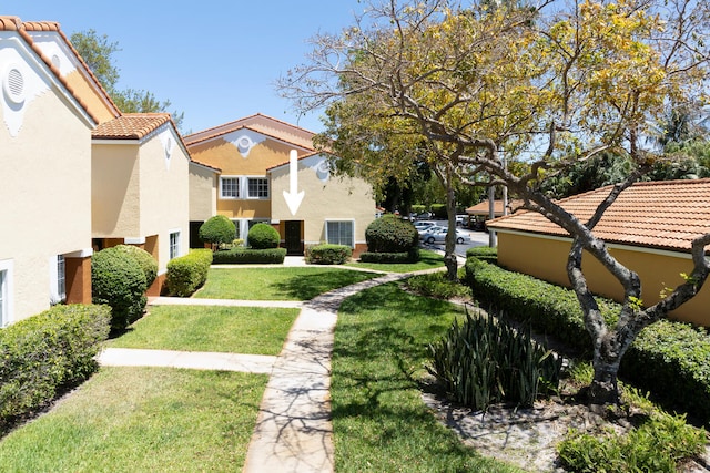 exterior space with a lawn