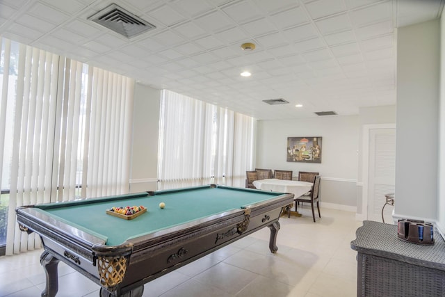 336 Golfview Rd Unit 1011, North Palm Beach, FL 33408 - recreation room featuring baseboards, pool table, and recessed lighting