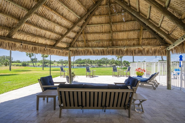 336 Golfview Rd Unit 1011, North Palm Beach, FL 33408 - view of patio / terrace with a gazebo and outdoor lounge area