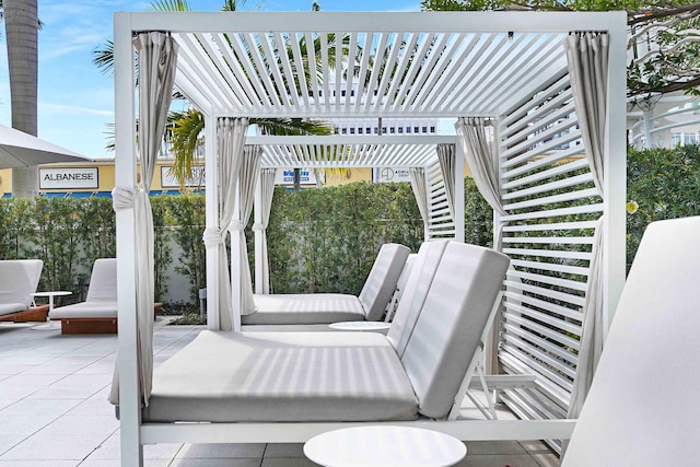 view of patio featuring a pergola