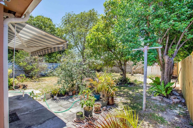 view of yard with a patio area