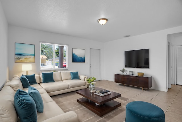 view of tiled living room