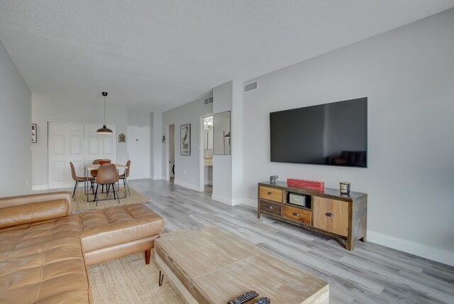 living room featuring light hardwood / wood-style flooring