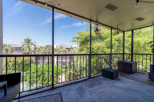 view of unfurnished sunroom