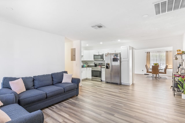 living room featuring light hardwood / wood-style flooring