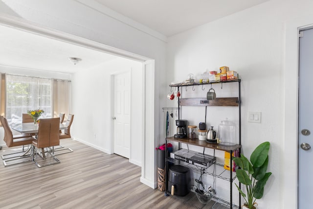 interior space with light hardwood / wood-style flooring